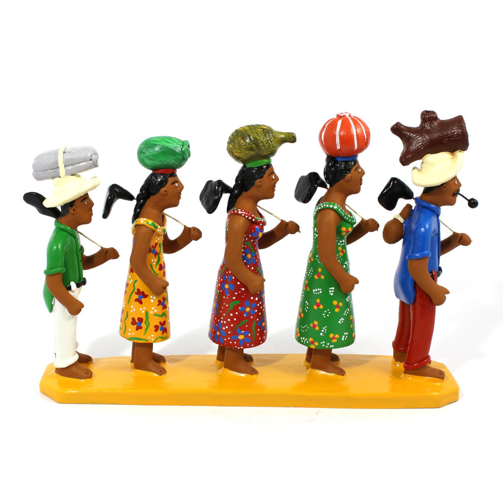 Retirantes em Barro Colorido - Base Amarela Retirantes em Barro Colorido - Base Amarela