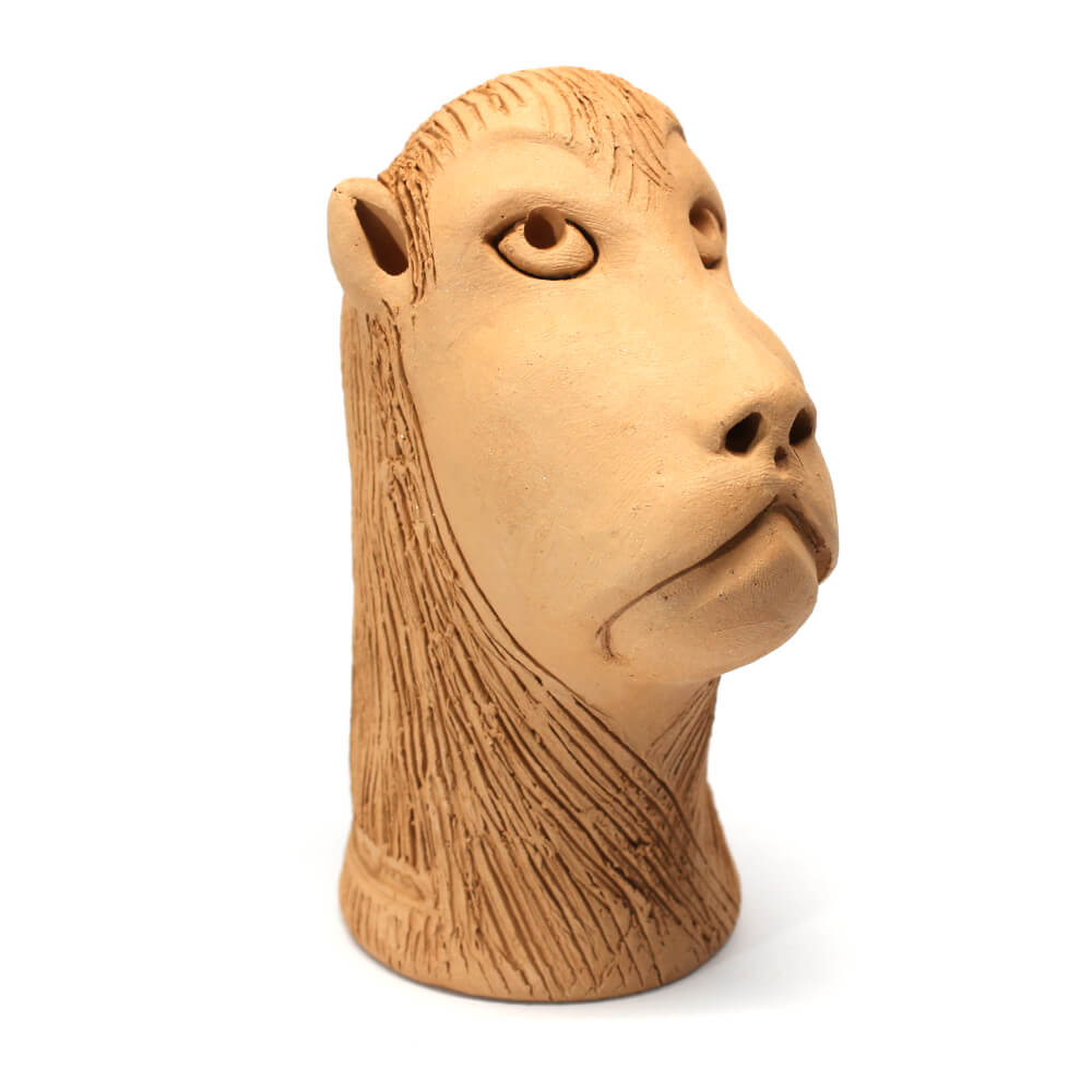 Totem Carranca em cerâmica clara (13cm) Totem Carranca em cerâmica clara (13cm)