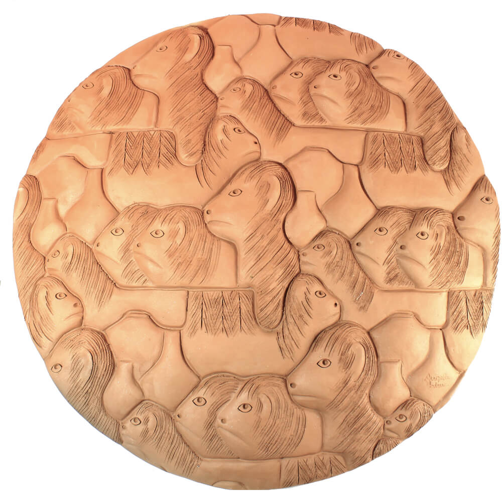 Mandala com Carrancas de parede em cerâmica Mandala com Carrancas de parede em cerâmica