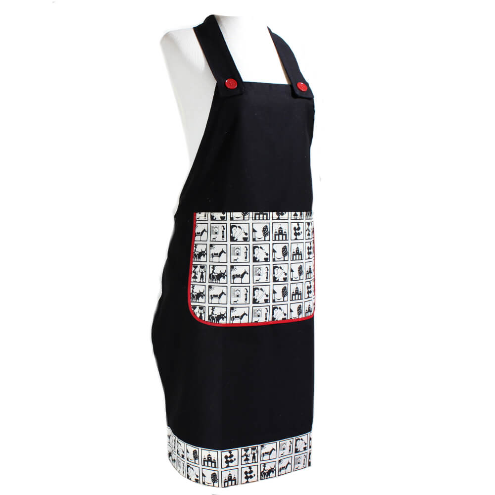 Avental Cordel em Algodão - preto Avental Cordel em Algodão - preto