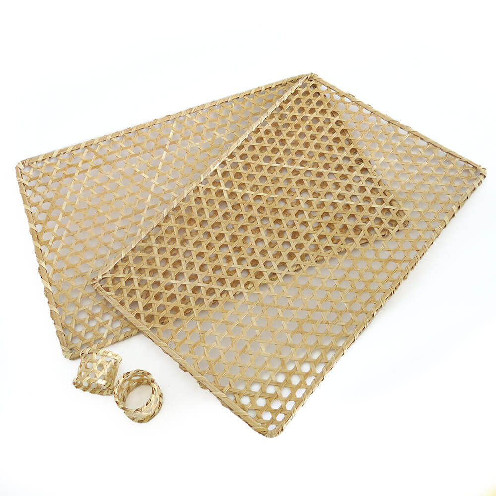 Conjunto de Jogo Americano e Porta-guardanapos em Fibra de Canabrava – 2 serviços Conjunto de Jogo Americano e Porta-guardanapos em Fibra de Canabrava – 2 serviços