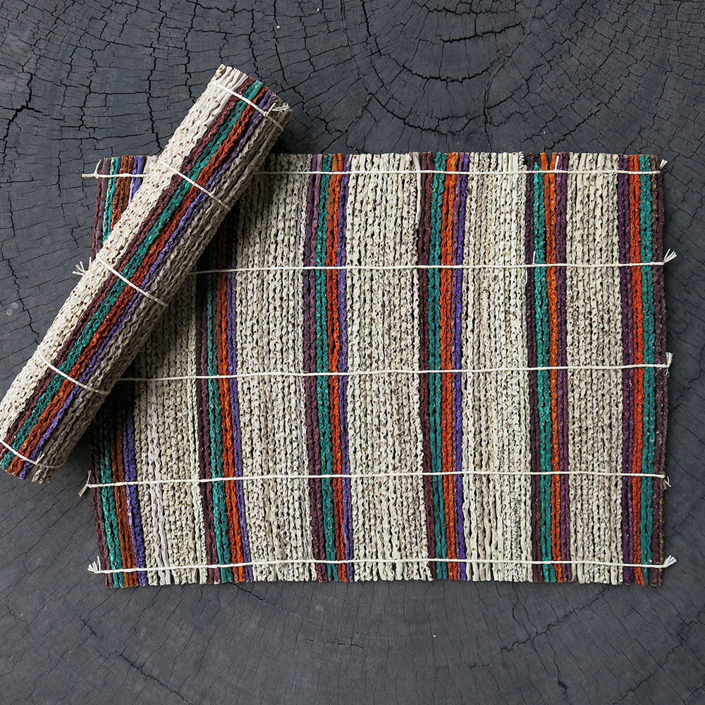 Jogo americano em fibra de açaí - 2 peças - colorido Jogo americano em fibra de açaí - 2 peças - colorido