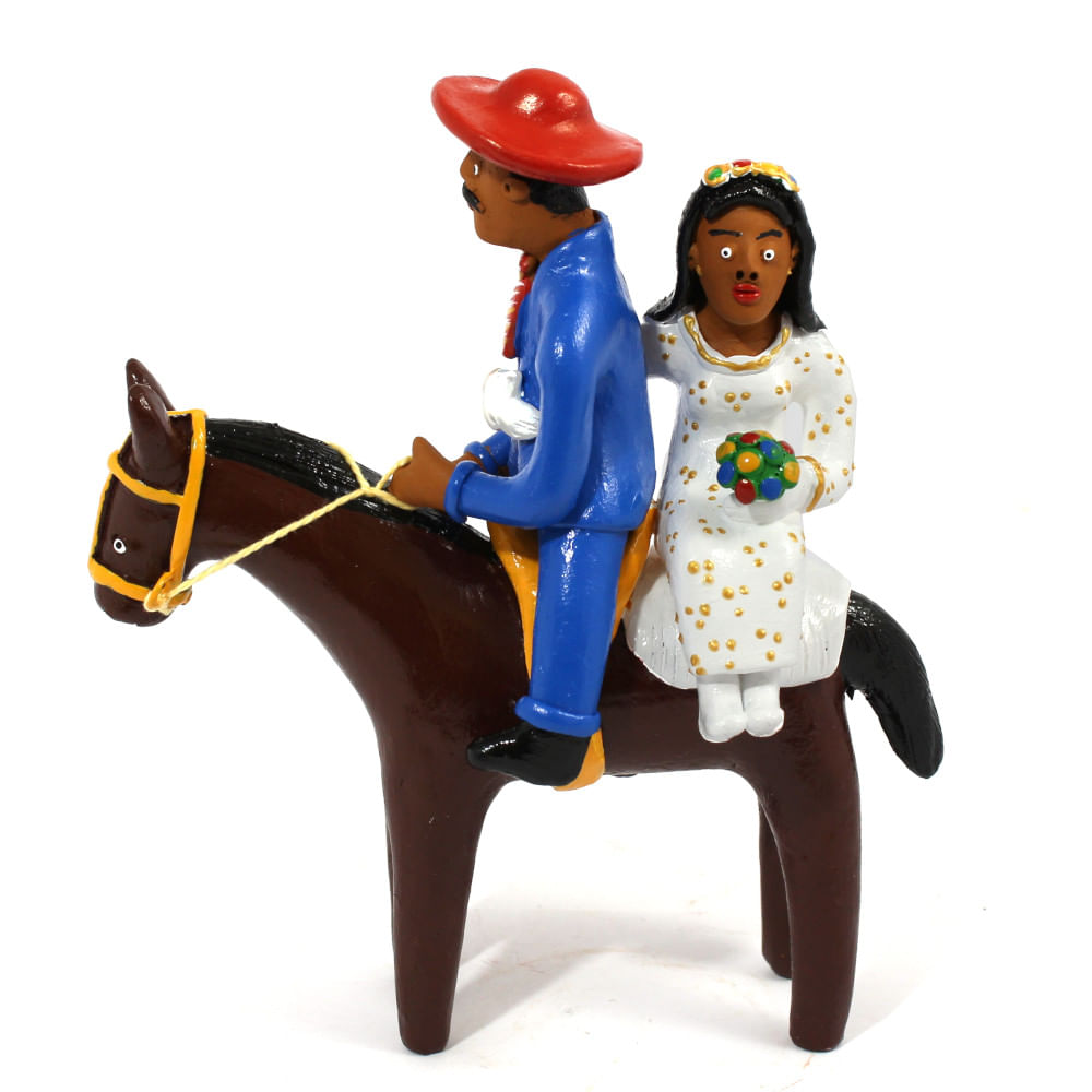 Casal de Noivos à Cavalo Terno azul Casal de Noivos à Cavalo Terno azul