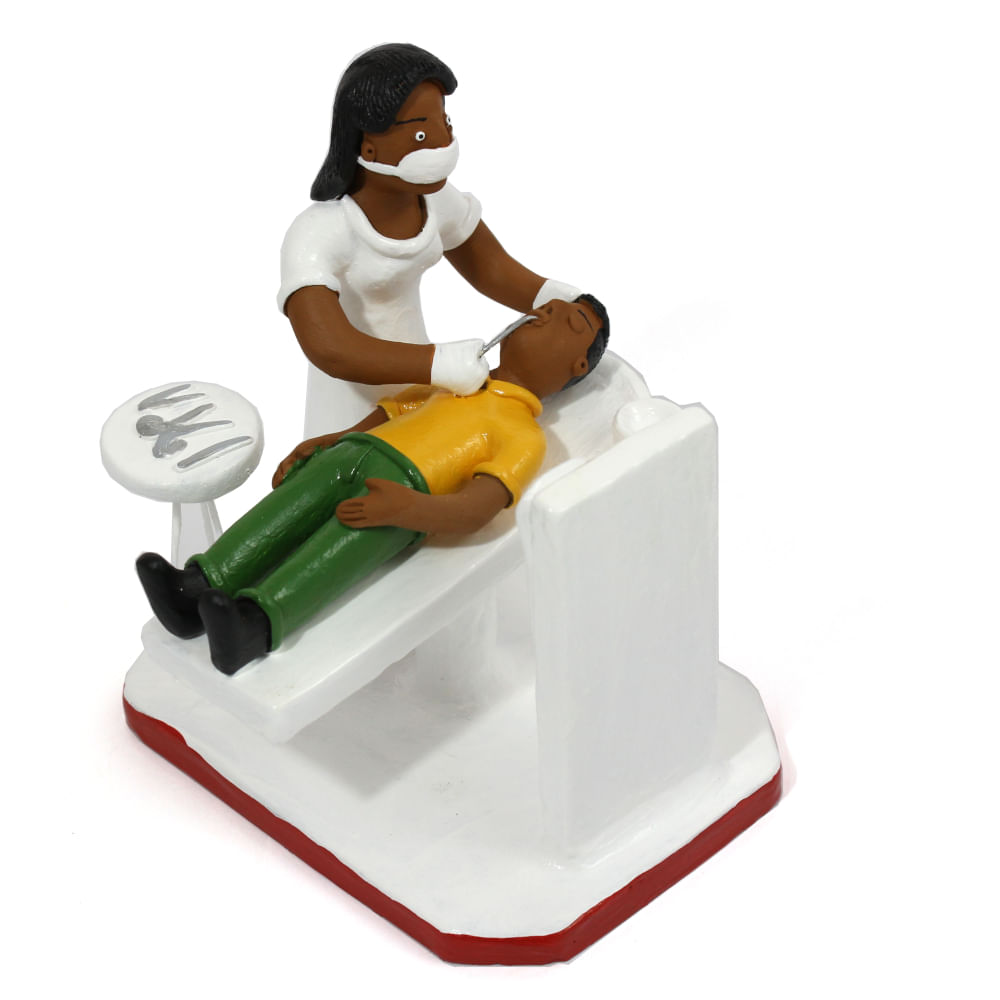 Profissão Mulher Dentista em barro Profissão Mulher Dentista em barro