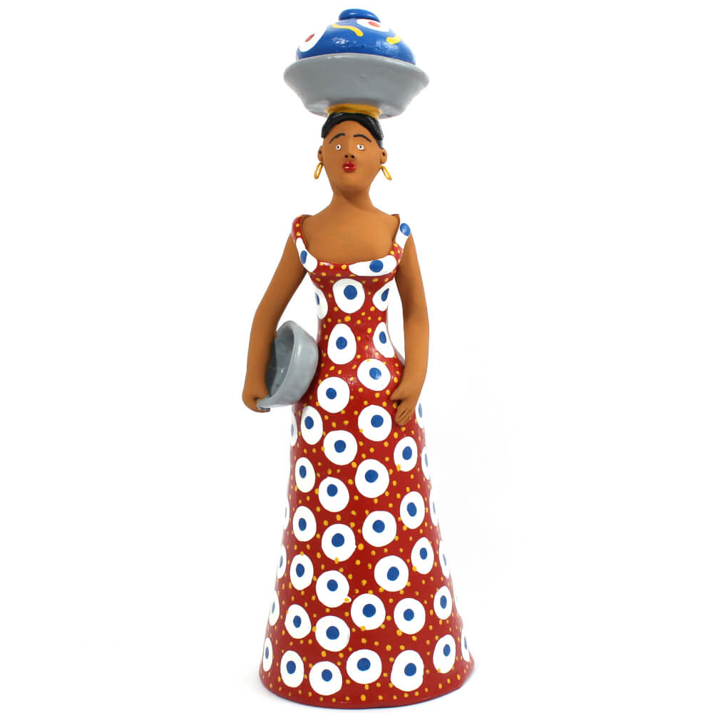 Boneca Lavadeira em barro - Vestido Vermelho Boneca Lavadeira em barro - Vestido Vermelho