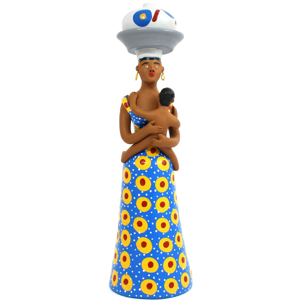 Boneca Lavadeira em barro - Vestido Azul Boneca Lavadeira em barro - Vestido Azul