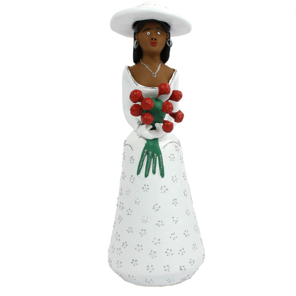 Boneca Noivinha em barro - Vestido Branco Boneca Noivinha em barro - Vestido Branco