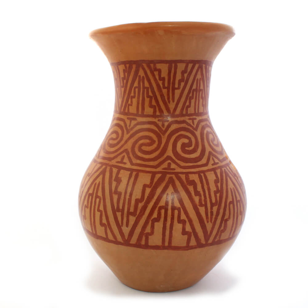 Vaso em cerâmica Marajoara Amarelo - 29x20 cm Vaso em cerâmica Marajoara Amarelo - 29x20 cm