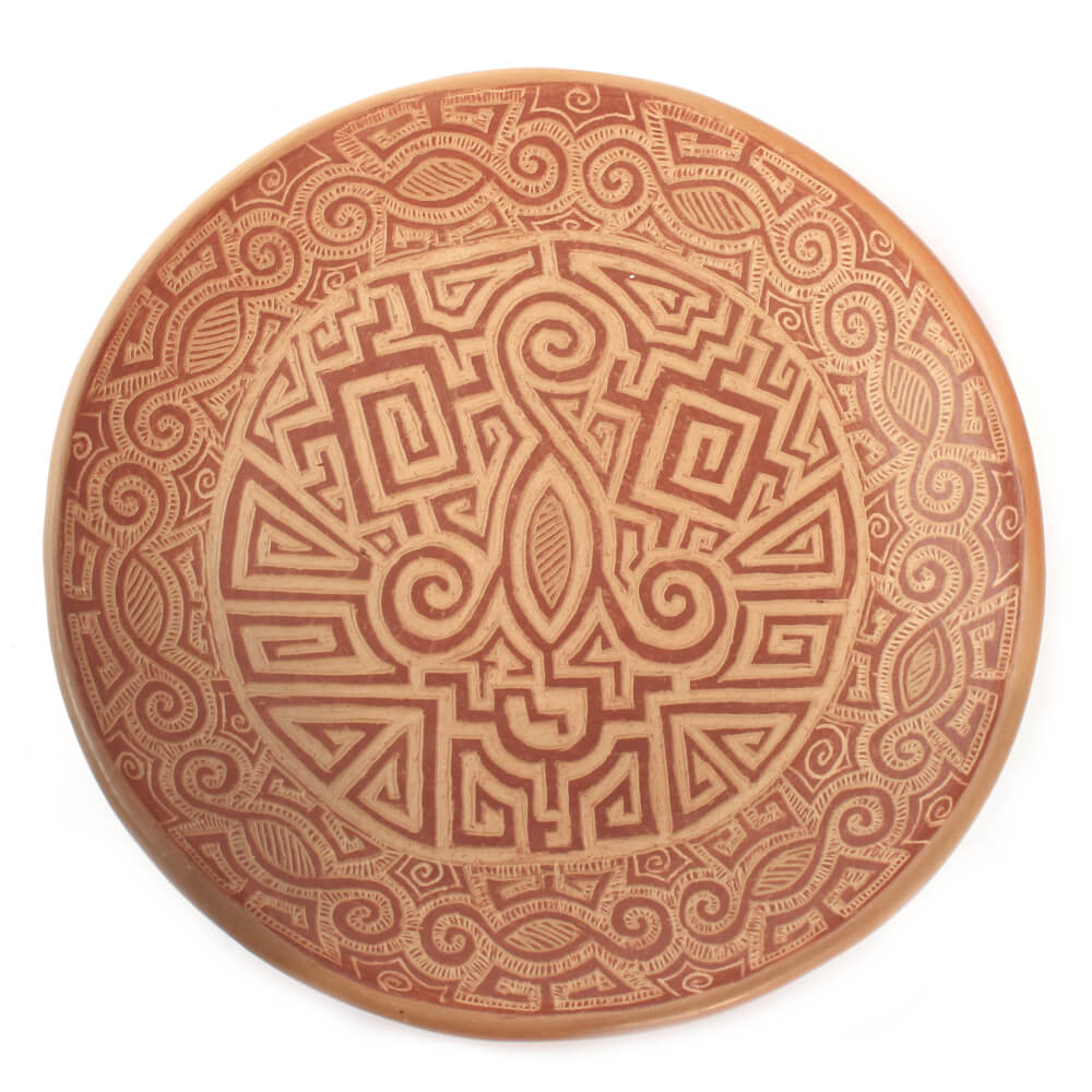 Prato de Parede em cerâmica Marajoara com Triângulos Prato de Parede em cerâmica Marajoara com Triângulos