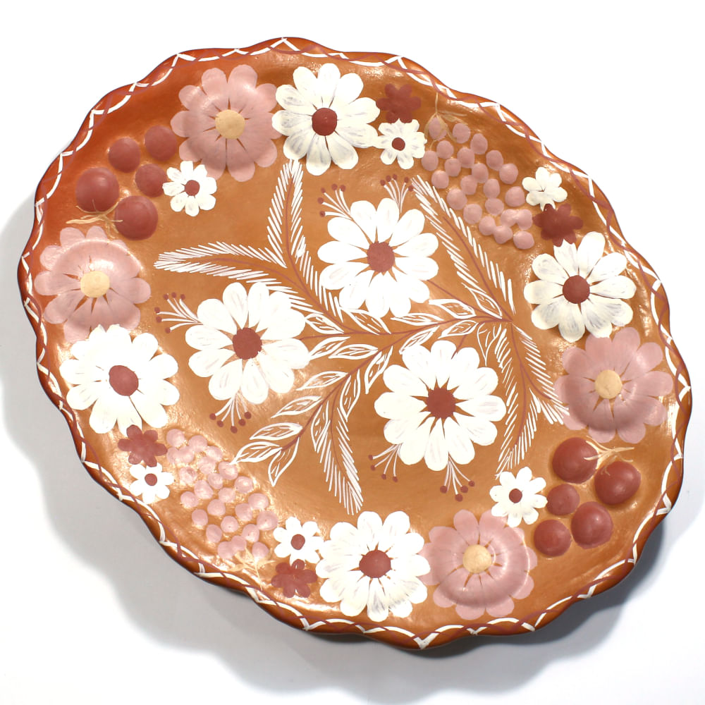 Fruteira marrom em cerâmica Fruteira marrom em cerâmica