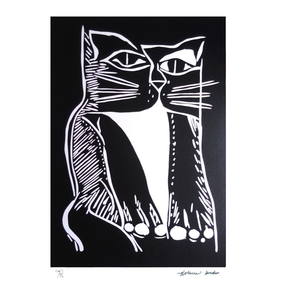 Gravura Gato P/B - Aldemir Martins Gravura Gato P/B - Aldemir Martins