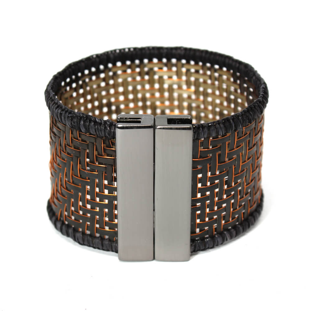 Pulseira Arumã M c/ fio de cobre - Preta Pulseira Arumã M c/ fio de cobre - Preta