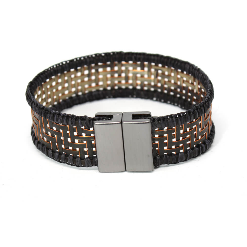 Pulseira Arumã P c/ fio de cobre - Preta Pulseira Arumã P c/ fio de cobre - Preta