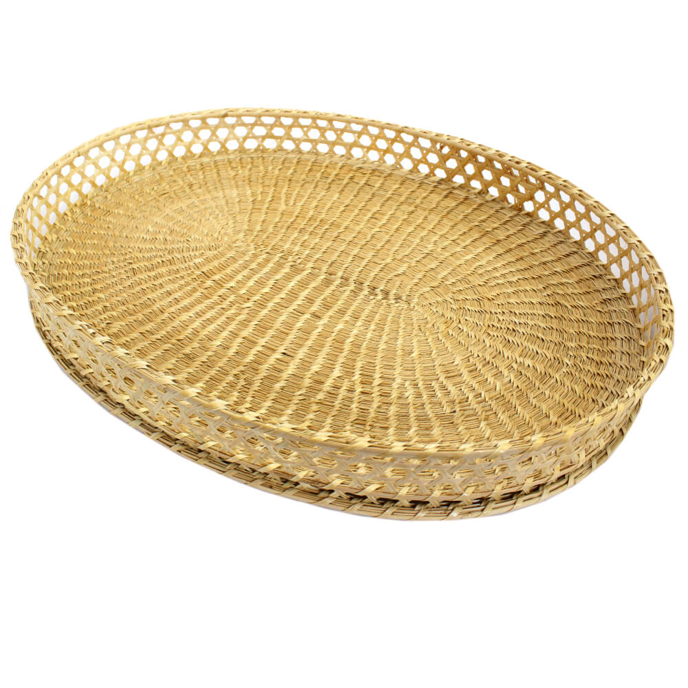 Bandeja grande oval de palha Canabrava Bandeja grande oval de palha Canabrava