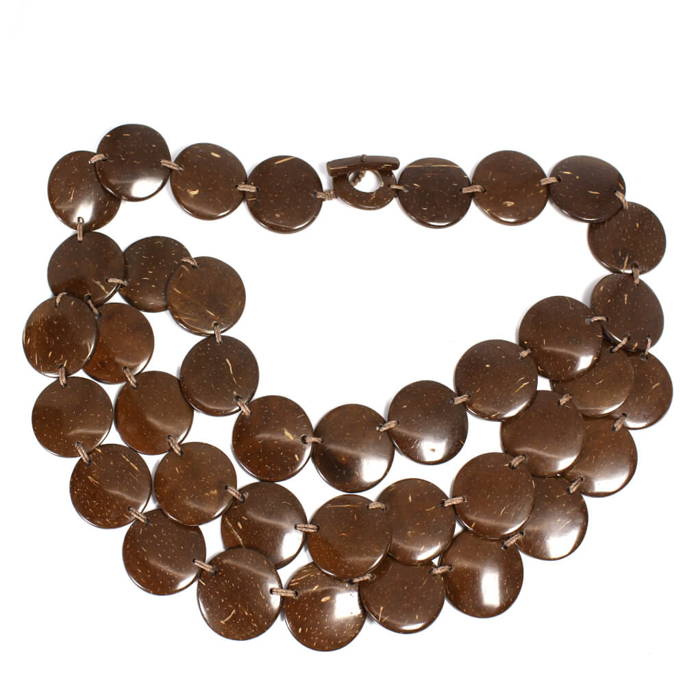 Biojoia colar de Coco tingido de marrom Biojoia colar de Coco tingido de marrom