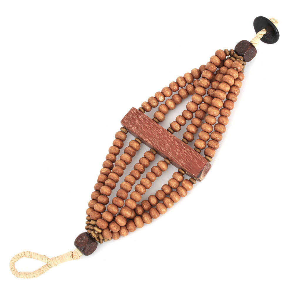 Pulseira de contas de madeira Pulseira de contas de madeira