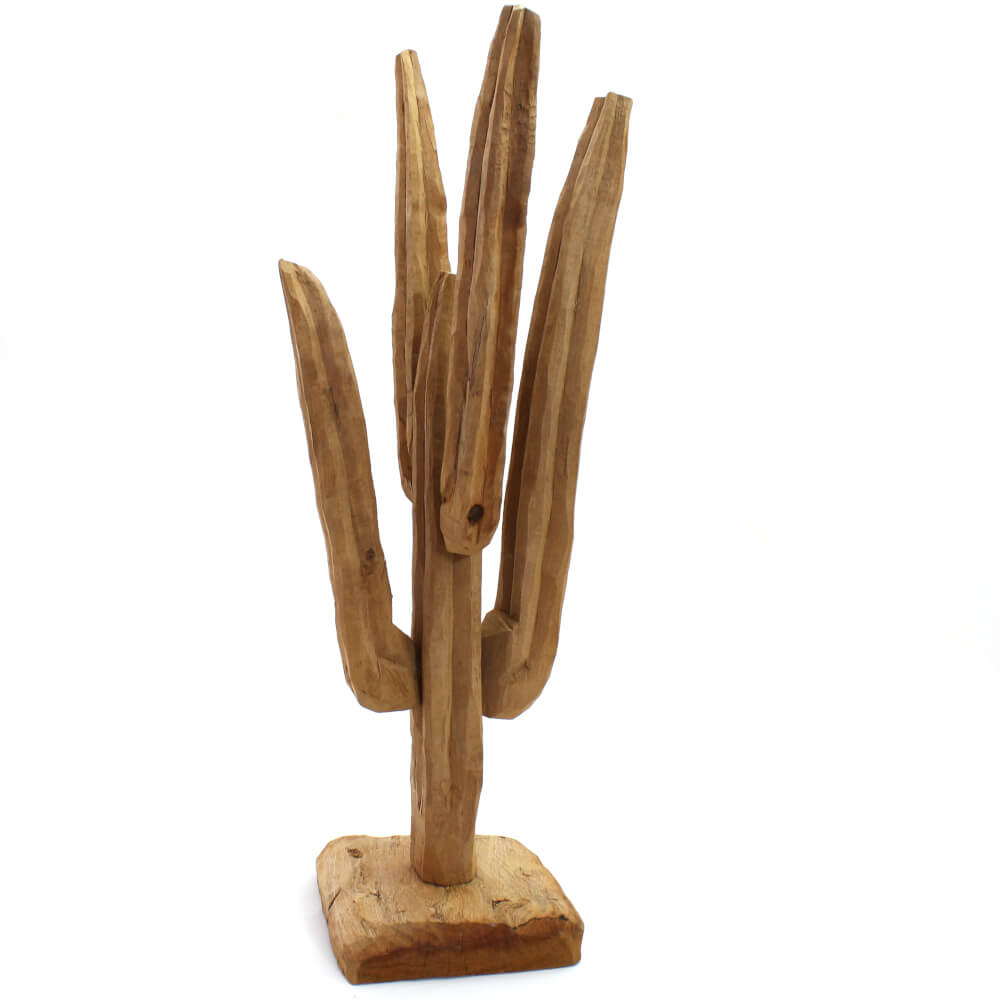 Escultura de Cactus em madeira G Escultura de Cactus em madeira G