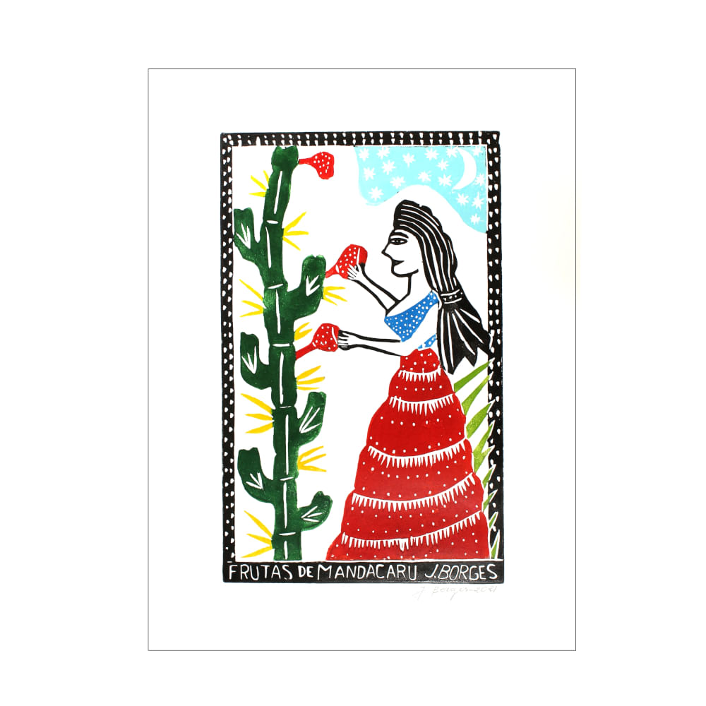 Xilogravura color - Frutas de Mandacaru Xilogravura color - Frutas de Mandacaru