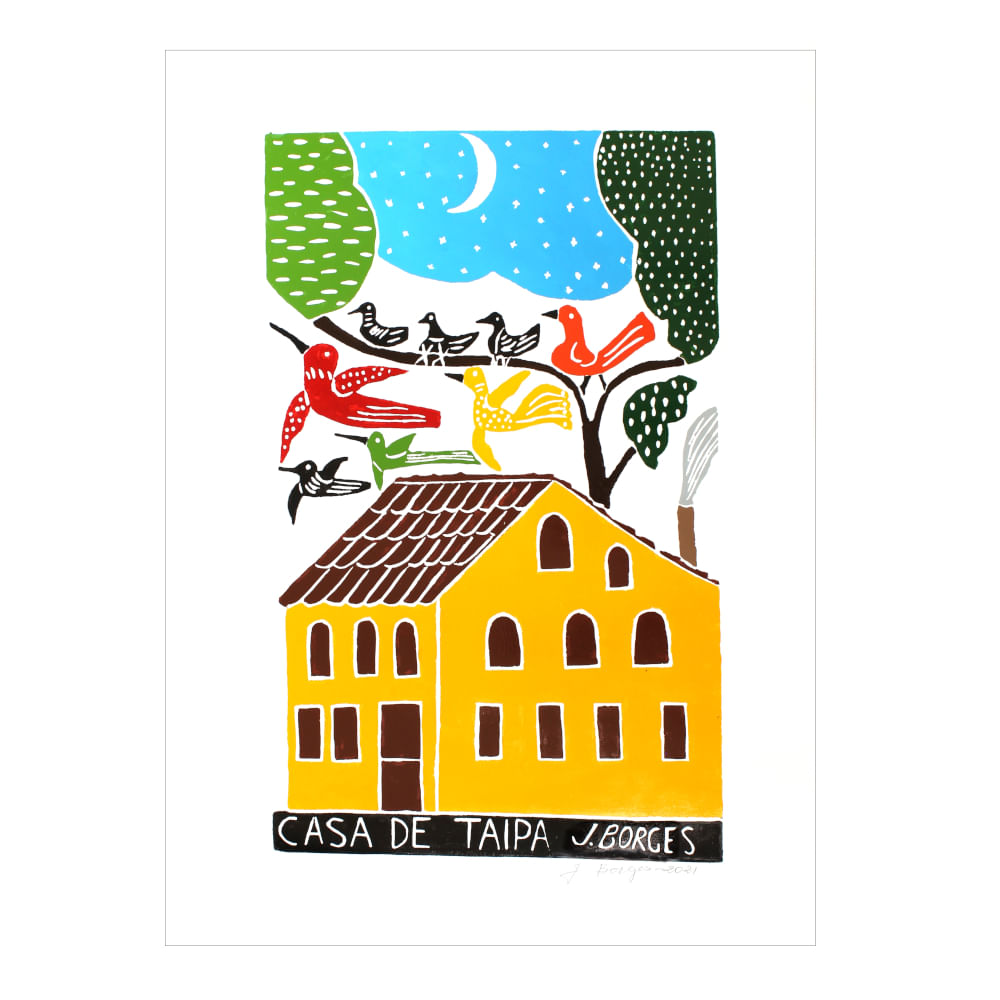 Xilogravura color - Casa de Taipa Xilogravura color - Casa de Taipa