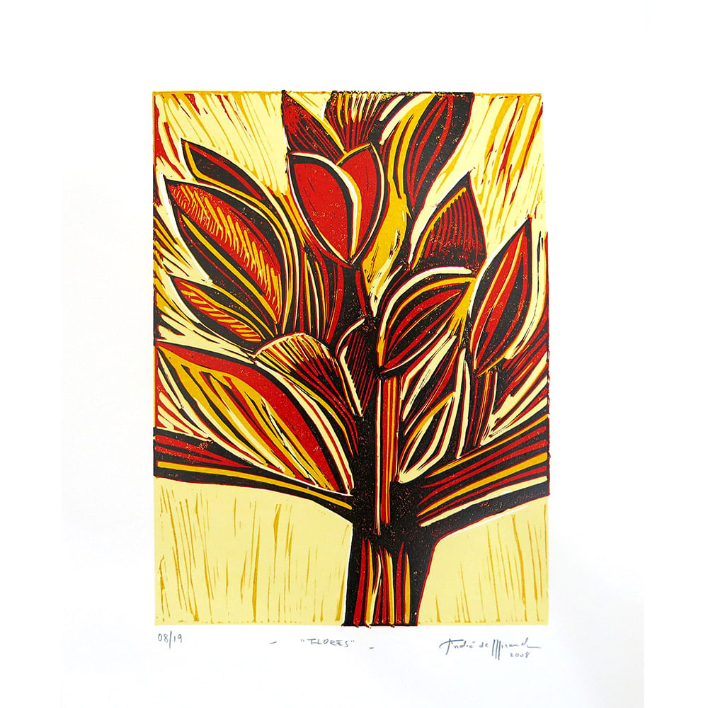 Flores - Xilogravura - 42x30 Flores - Xilogravura - 42x30
