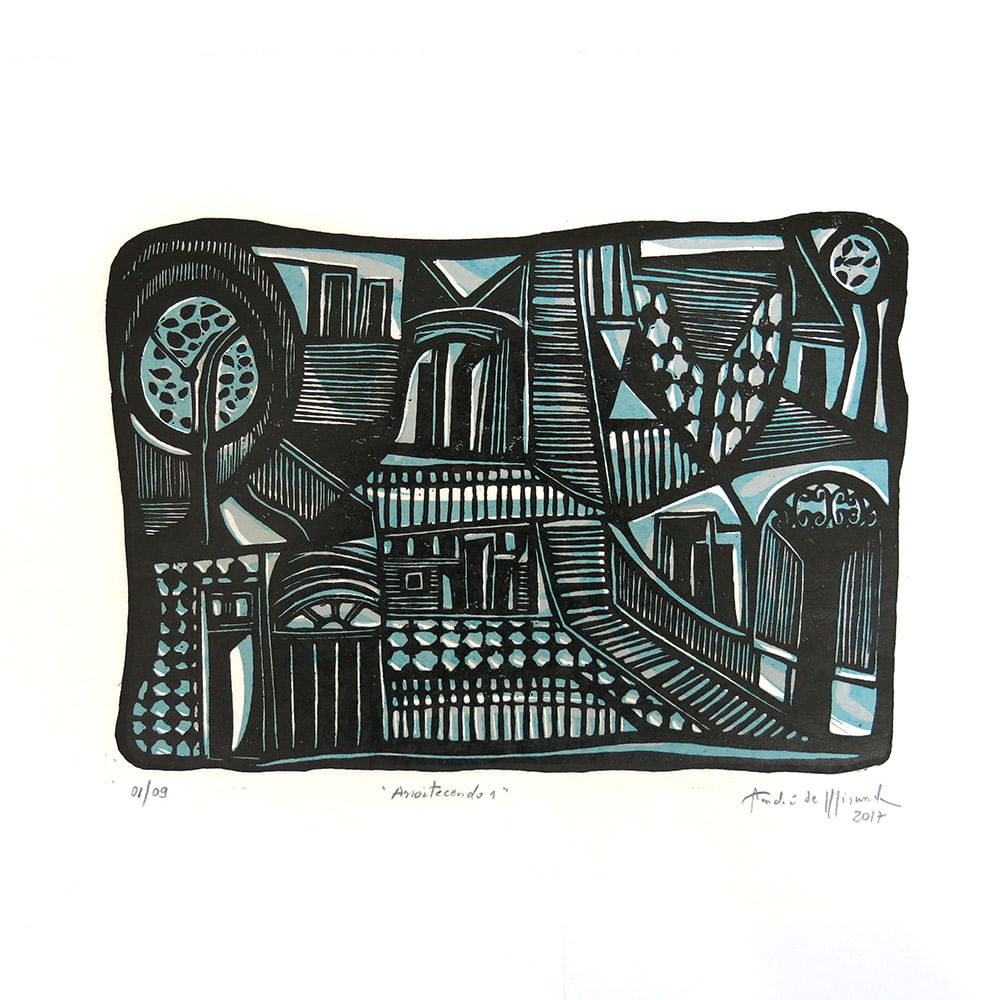 Anoitecer 1 - Xilogravura - 30X42 Anoitecer 1 - Xilogravura - 30X42