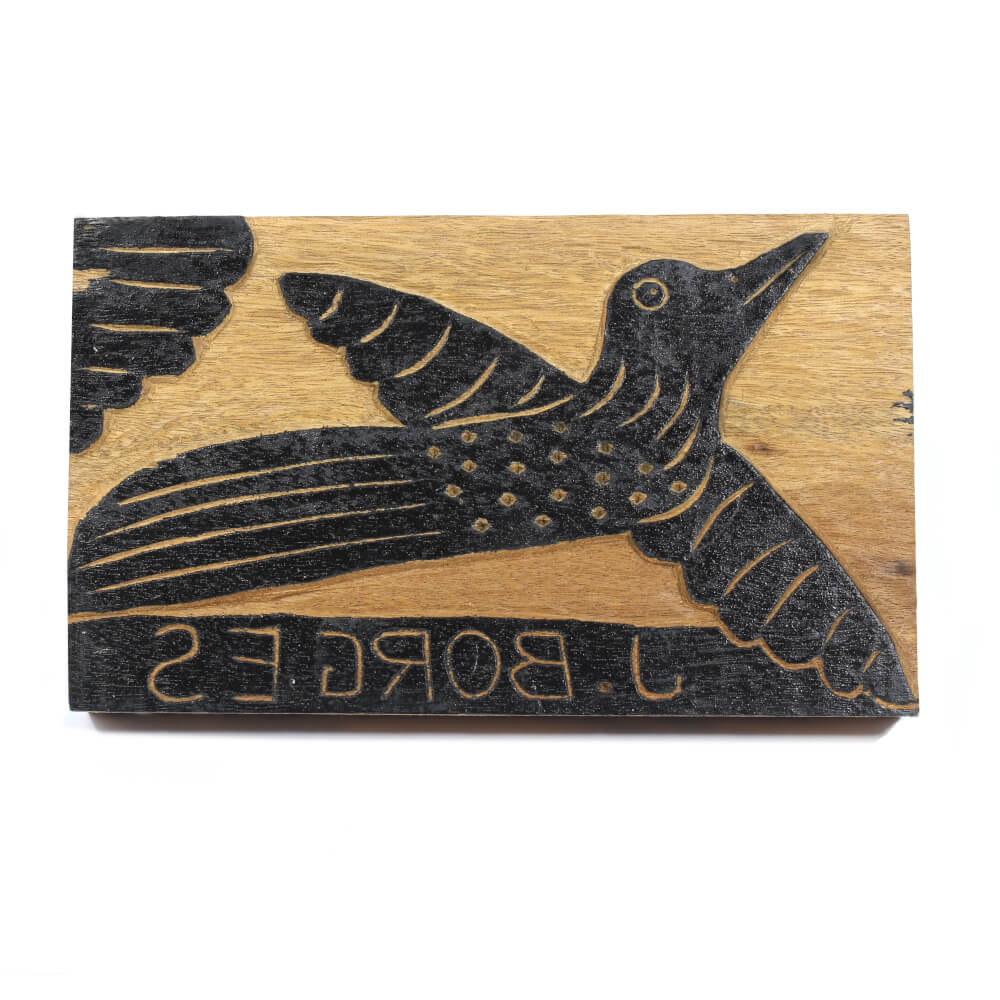 Matriz em madeira para xilogravura de J Borges - Pássaro Matriz em madeira para xilogravura de J Borges - Pássaro