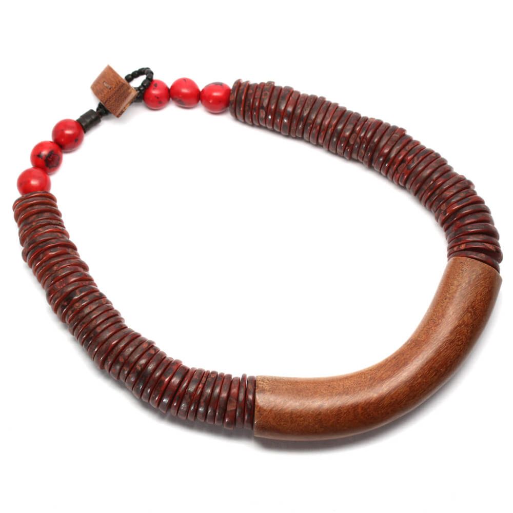 Colar de madeira e semente de Paxiuba e Burete Colar de madeira e semente de Paxiuba e Burete