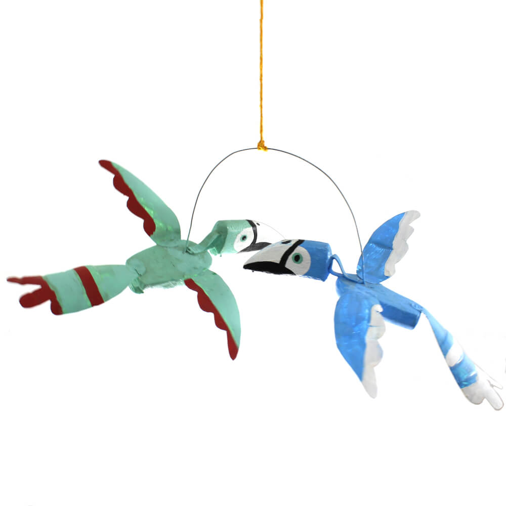 Móbile pássaros azul e verde - Mestre Miro Móbile pássaros azul e verde - Mestre Miro