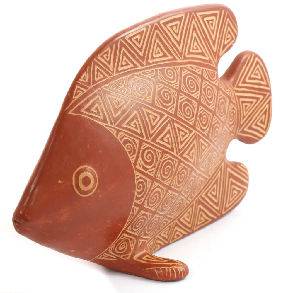 Peixe em cerâmica Marajoara - 19x28 cm Peixe em cerâmica Marajoara - 19x28 cm